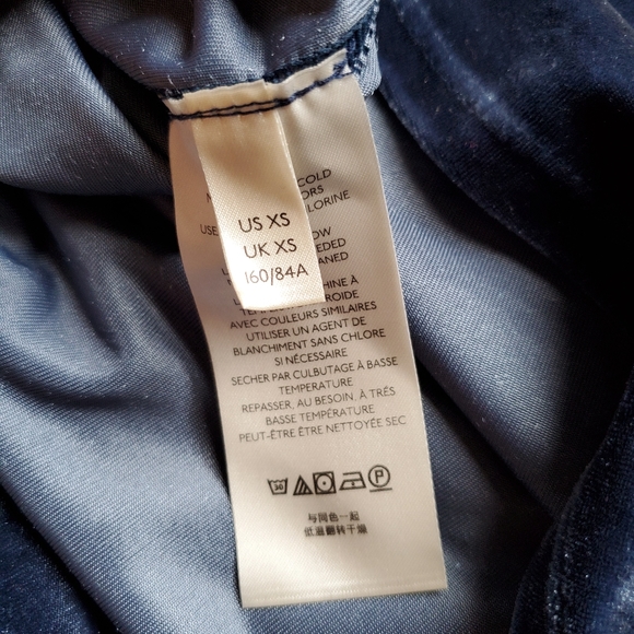 Free People Claudia Velvet puff sleeve Outerspace Top - Picture 5 of 10